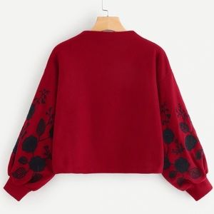 Floral Print Sweatshirt Crop Top